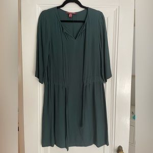 Comptoir Des Cotonniers Drop Waist Forest Green Dress
